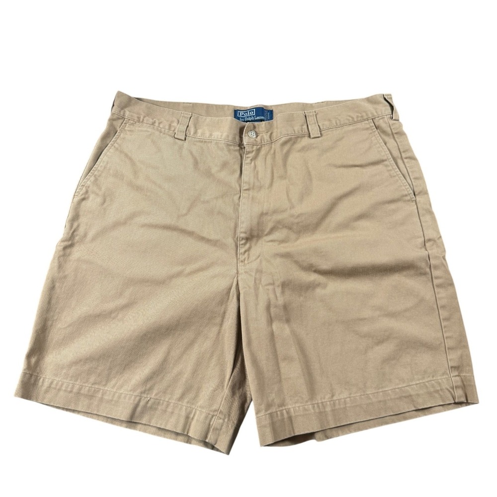 Polo Ralph Lauren Philip Shorts Mens 40 Tan Khaki Excellent Cotton Chino Twill